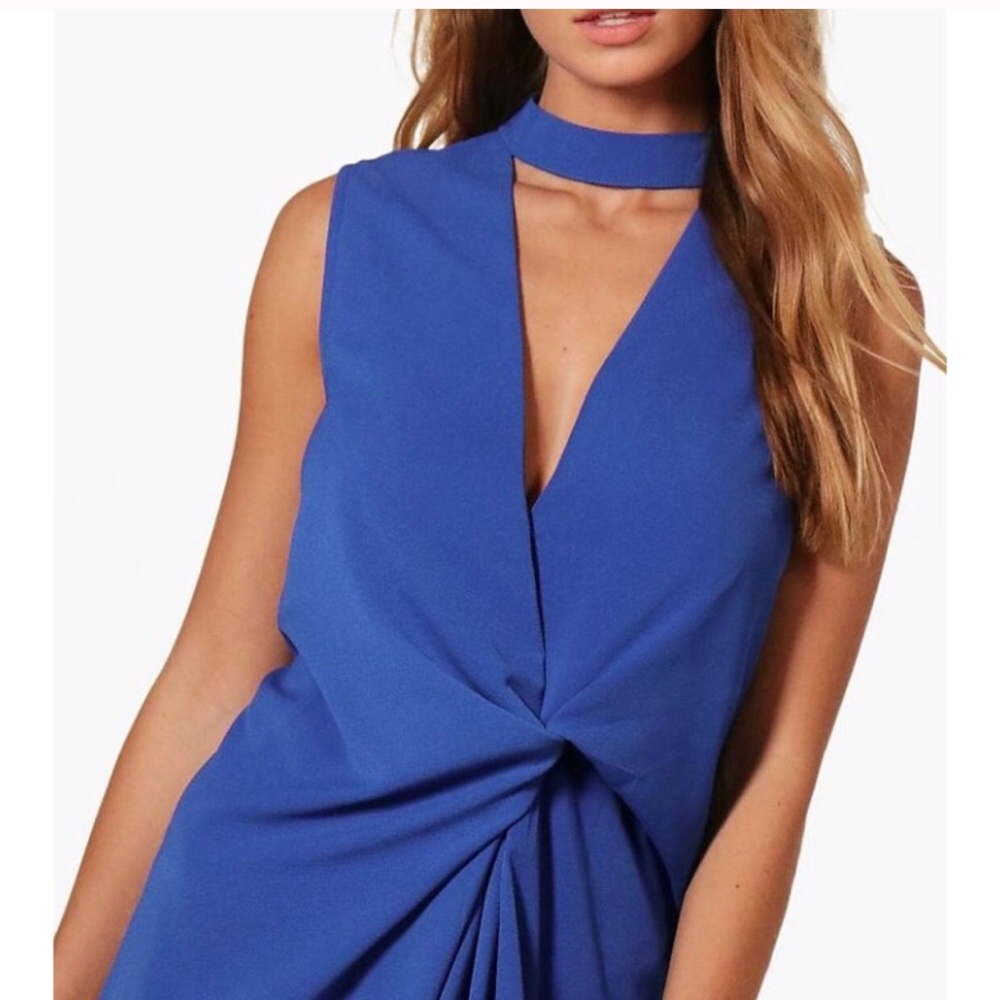 NWT cobalt blue drape dress